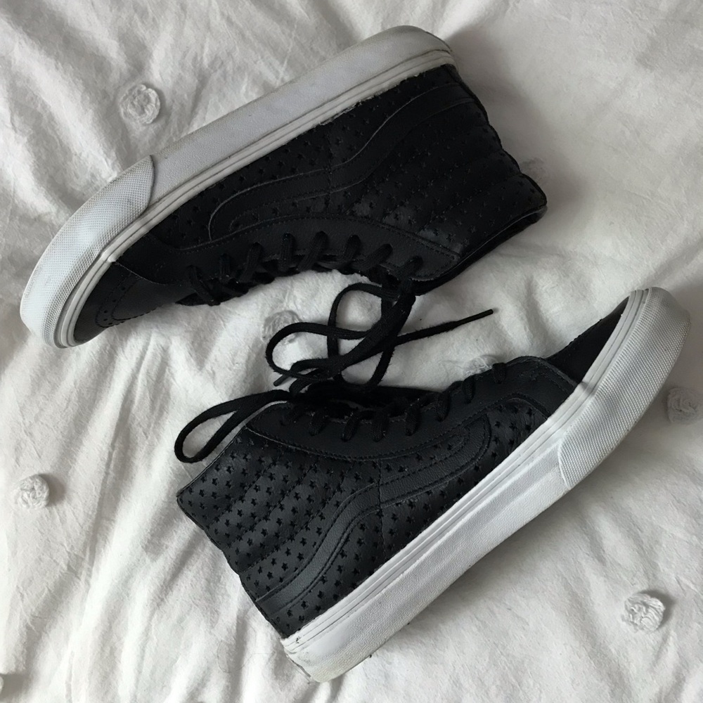 Vans SK8-Hi Slim Leather Star Sneakers - Picture 1 of 4